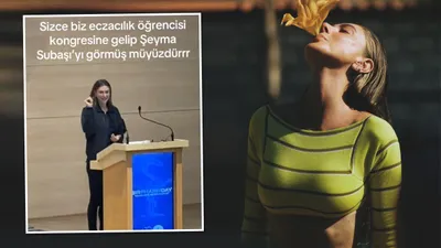 Üniversitenin eczacılık öğrencisi kongresine kürsüde Şeyma Subaşı şaşkınlığı