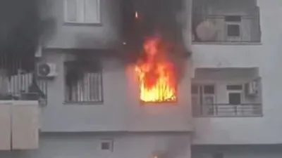 Bir daire alev topuna döndü, onlar film izler gibi izledi