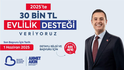 Yeni evlenen gençlere Balıkesir Büyükşehir Belediye Başkanı Akın'dan müjde