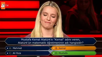 Kim Milyoner Olmak İster'de ''Atatürk'' sorusunu bilemeyen yarışmacı isyan etti