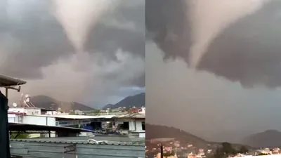 Antalya'daki dev hortum saniye saniye kamerada