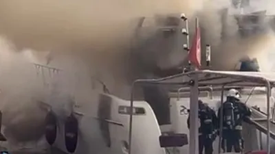 Antalya'da lüks yatta büyük yangın: Bir anda alev topuna döndü!