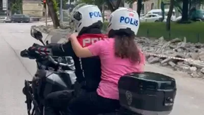LGS'ye geç kalan öğrenci motosikletli polise artçı oldu!