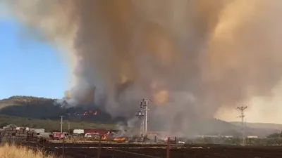 İzmir'de 22 saat süren dev yangından geriye kalan kül dağları böyle görüntülendi