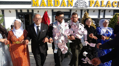Aşiret düğününde gelin ve damada takı değil adeta bir servet takıldı!
