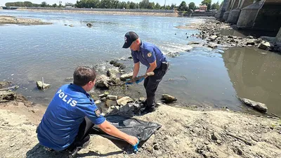 Meriç Nehri'nde sular çekildi, tarih gün yüzüne çıktı