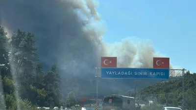 Suriye sınırında korkutan yangın