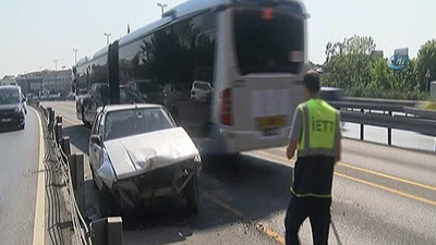 Metrobüs yolunda ilginç görüntü
