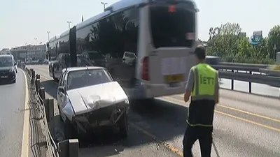 Metrobüs yolunda ilginç görüntü