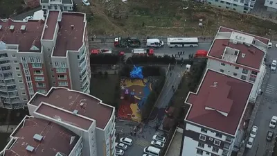 Helikopter enkazı havadan görüntülendi