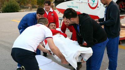 Jahovic ambulans helikopterle Antalya'ya getirildi