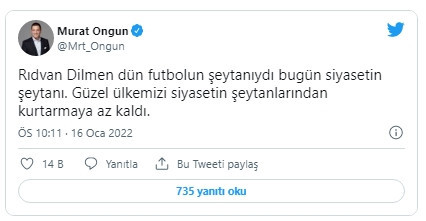 İBB Sözcüsü Murat Ongun: ''Dün futbolun şeytanıydı bugün siyasetin şeytanı'' - Resim : 1