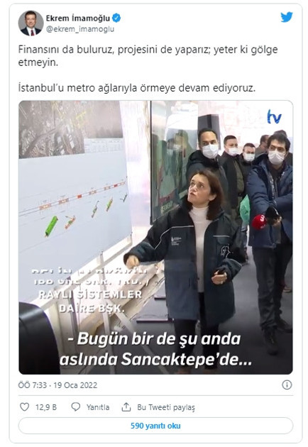 İmamoğlu'ndan Erdoğan'a metro göndermesi - Resim : 1