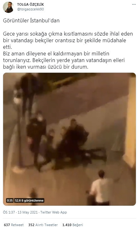 İstanbul'daki bekçi dayağı görüntüleri sosyal medyayı ayağa kaldırdı - Resim : 1