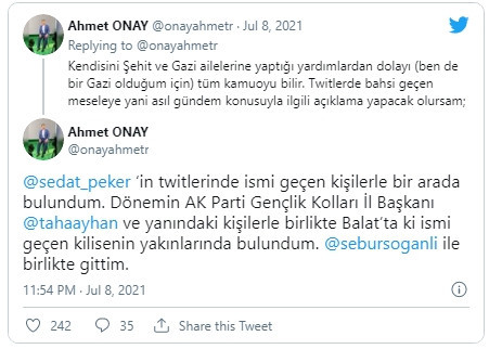 Sedat Peker'in adını verdiği Ahmet Onay'dan yanıt geldi. - Resim : 1