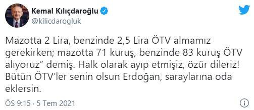 Kılıçdaroğlu Erdoğan'ın ÖTV açıklamasını böyle ''ti''ye aldı - Resim : 1