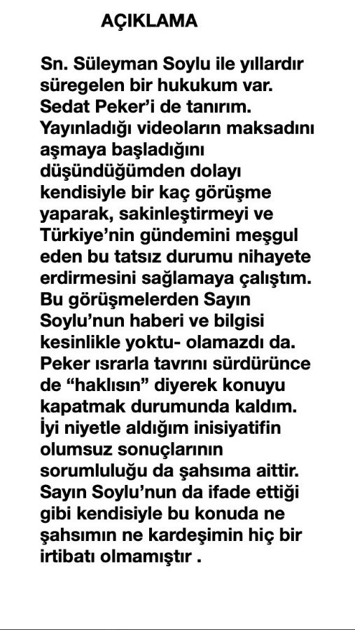 Hadi Özışık'tan Sedat Peker açıklaması: Soylu'nun haberi yoktu - Resim : 4
