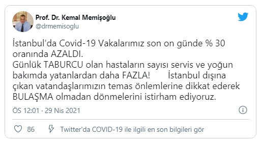 İstanbul'da koronavirüs vakalarında son durum - Resim : 1