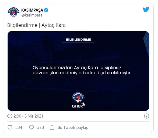 Kasımpaşa - Beşiktaş maçı sonrası sürpriz kadro dışı kararı - Resim : 1
