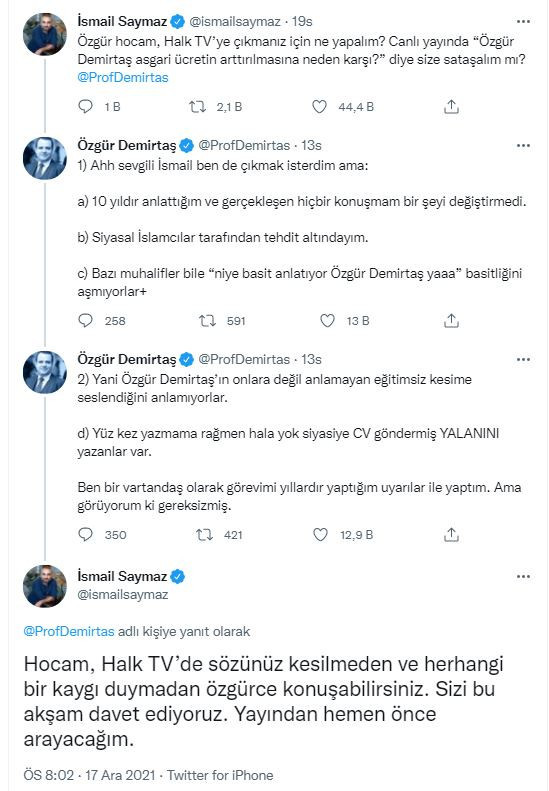 Prof. Dr. Özgür Demirtaş: ''Tehdit altındayım'' - Resim : 1