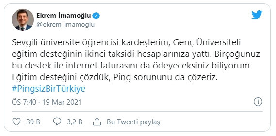 İmamoğlu: ''Ping sorununu da çözeriz'' - Resim : 1