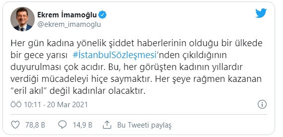 İmamoğlu: ''Kazanan 'eril akıl' değil kadınlar olacak'' - Resim : 1