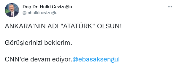 Canlı yayında ''Başkent Ankara'nın ismi değişsin'' deyip önerisini sundu - Resim : 1