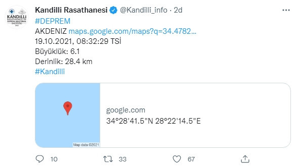 Antalya açıklarında 6 büyüklüğünde deprem! - Resim : 1