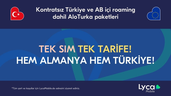 Lyca Mobile’dan hem Almanya’da hem Türkiye’de kullanılabilecek paketler: AloTurka - Resim : 1