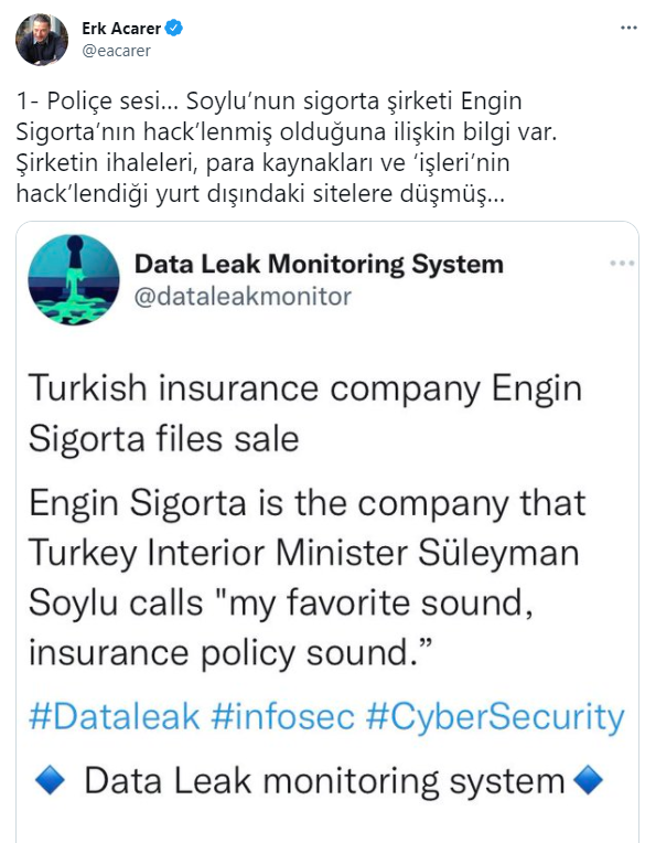 Bakan Soylu'nun sigorta şirketi hacklendi - Resim : 1