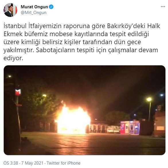 İstanbul'daki halk ekmek yangını kundaklama çıktı - Resim : 1