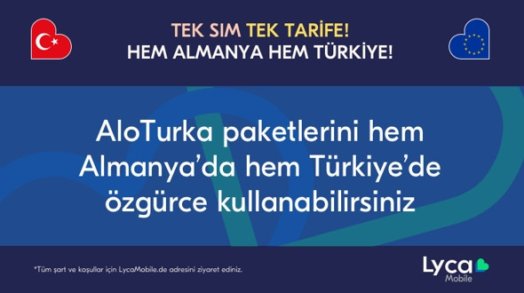 Lyca Mobile’dan hem Almanya’da hem Türkiye’de kullanılabilecek paketler: AloTurka - Resim : 2
