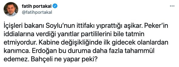Fatih Portakal, Erdoğan'ın ''Süleyman Soylu'' kararını açıkladı! - Resim : 2