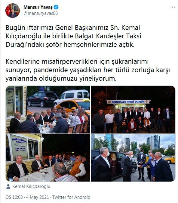 Kılıçdaroğlu ve Mansur Yavaş iftarda taksiciler ile buluştu - Resim : 1
