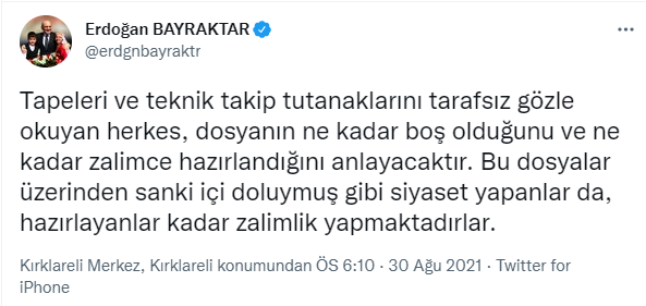 ''A’dan Z’ye kadar doğrudur'' diyen Erdoğan Bayraktar'dan ''U'' dönüşü - Resim : 1