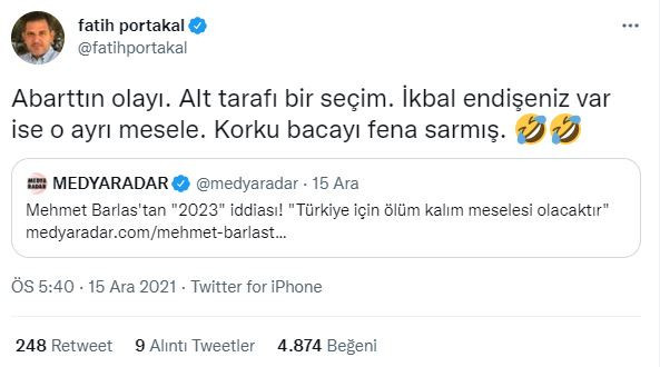 Fatih Portakal'dan Mehmet Barlas'a olay gönderme - Resim : 1