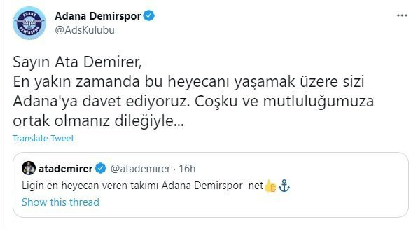Adana Demirspor’dan Ata Demirer’e davet - Resim : 1