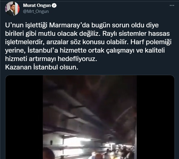 Murat Ongun'dan Marmaray'daki arıza sonrası imalı paylaşım - Resim : 1