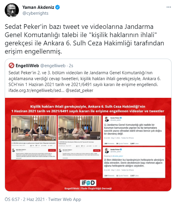 Sedat Peker'in paylaşımlarına erişim engeli - Resim : 1