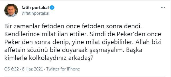 Fatih Portakal'dan dikkat çeken AK Parti ve Sedat Peker iddiası - Resim : 1