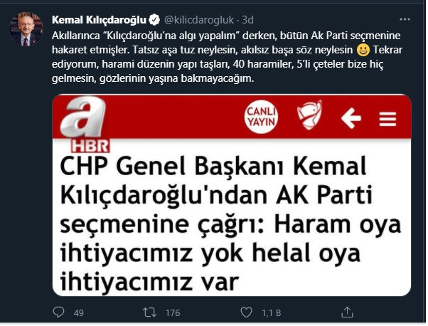 A Haber Kılıçdaroğlu'nu eleştirmek isterken AK Parti seçmenine hakaret etti - Resim : 1