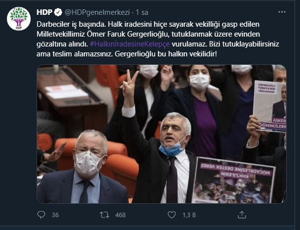 HDP'den Ömer Faruk Gergerlioğlu açıklaması - Resim : 1