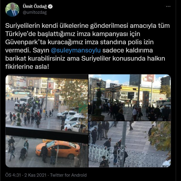 Zafer Partisi lideri Ümit Özdağ'a polis müdahalesi - Resim : 1