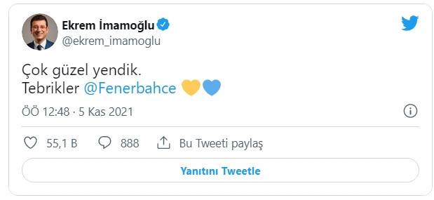 İmamoğlu’ndan Fenerbahçe paylaşımı - Resim : 1