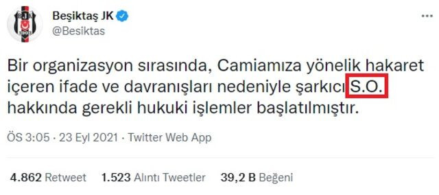 Beşiktaş ismini gizledi! Serdar Ortaç'a olay gönderme - Resim : 1