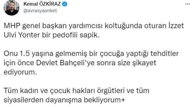 Kemal Özkiraz ''MHP'li Yönter beni tehdit ölümle etti'' deyip o mesajları yayınladı - Resim : 1