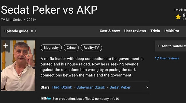 Sedat Peker'in videoları IMDb'ye girdi - Resim : 1
