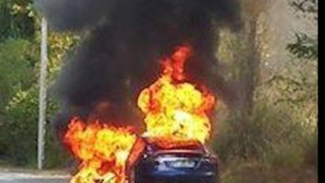 Tesla Model S alev alev yandı