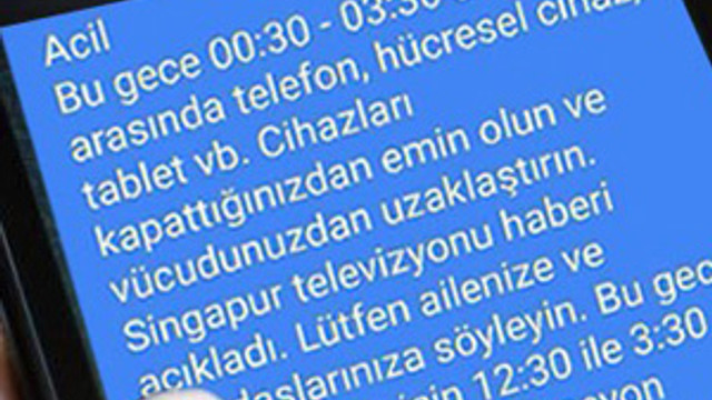 "Telefonunuzu kapatın" mesajı asparagas çıktı !