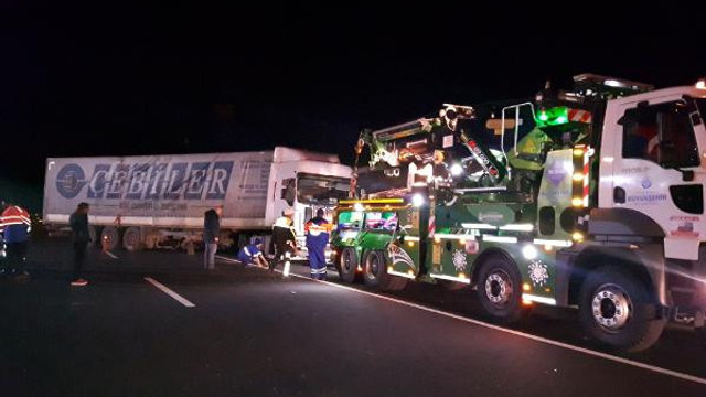D-100'de TIR kazası ! Edirne yolu trafiğe kapandı